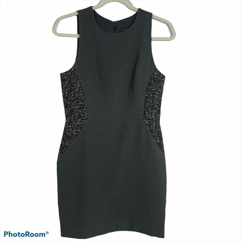 Banana Republic Sheath Dress, Charcoal Gray/Black